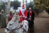 Une surprise pour les enfants et les parents lors de la fête de Noël : nos partenaires égyptiens égaient l’assistance en entrant avec un âne. (csi)