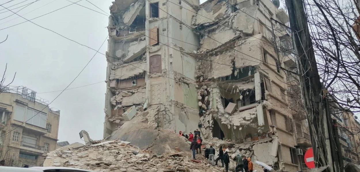 Le tremblement de terre du 6 février 2023. Ici, dans la ville d'Alep en Syrie. csi